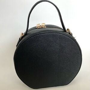 Black Round Top-Handle Bag